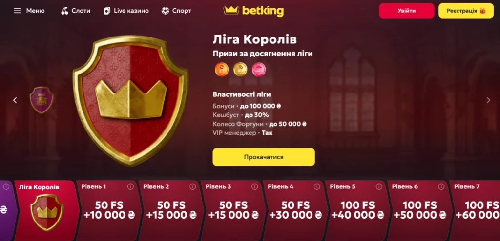 ліга королів у казино betking