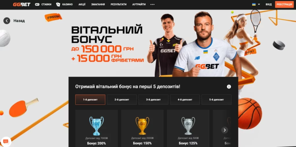вітальний бонус на спорт в ggbet